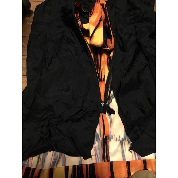 MICHAEL Michael Kors Orange/yellow/Black Criss Cross Neck Sheath Sun DRESS - Picture 8 of 8